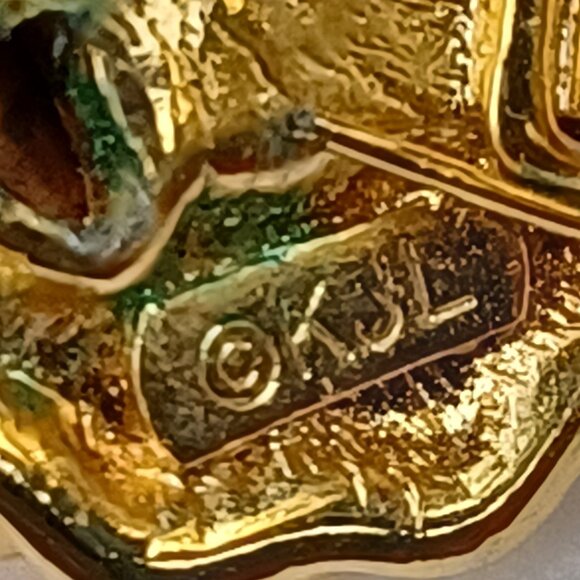 Vintage Kenneth Jay Lane Interchangeable Earrings Round 80s Earrings - Picture 6 of 7